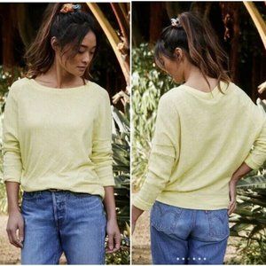Anthropologie Damiana Pullover Top lightweight Sweater Small Yellow New NWT RARE